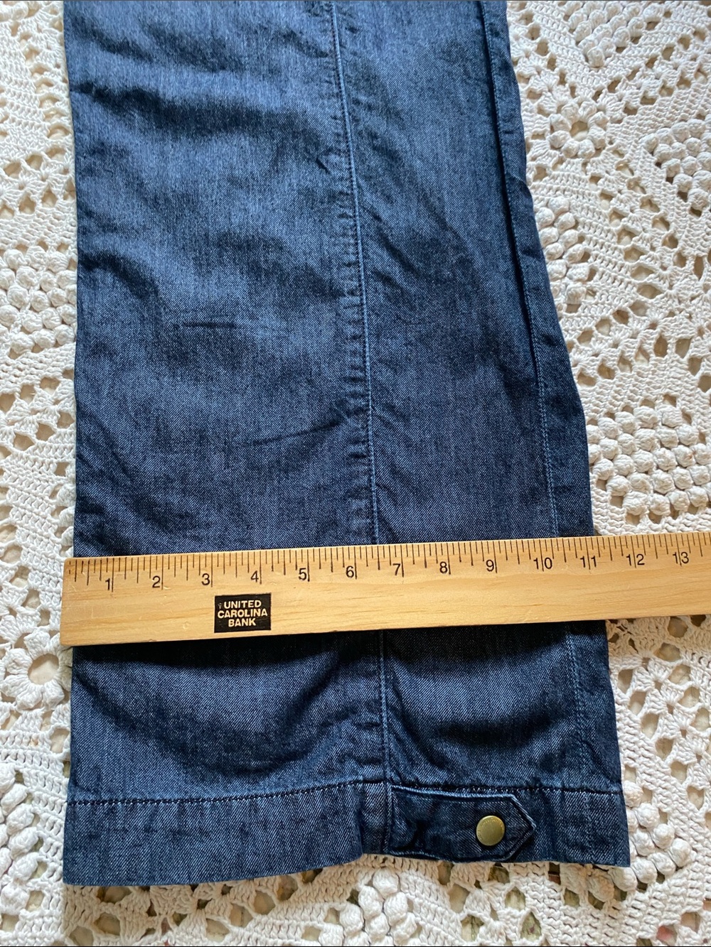 American Eagle size 4 petite convertible trouser jeans dark denim wide leg baggy - Picture 12 of 13